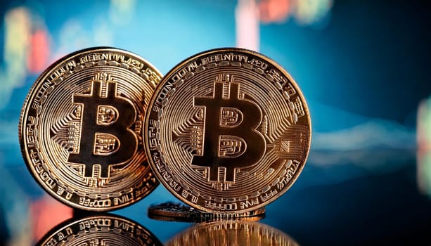 bitcoin crypto currency coin concept, AI generated image