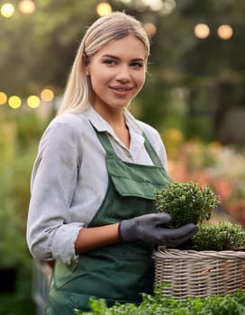 gorgeous young gardener woman, AI generated image