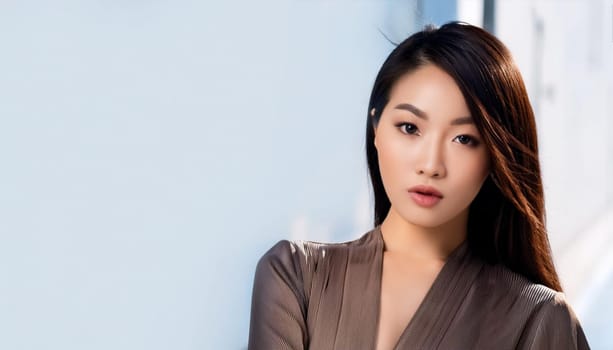 gorgeous young asian woman illustration, AI generated image