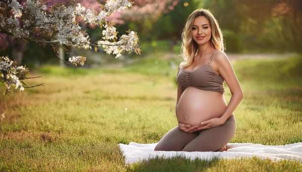gorgeous young pregnant woman, AI generated image