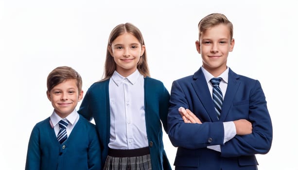 school girls and boys in school uniform, AI generated image