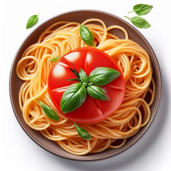 spaghetti al pomodoro vegetarian food, AI generated image