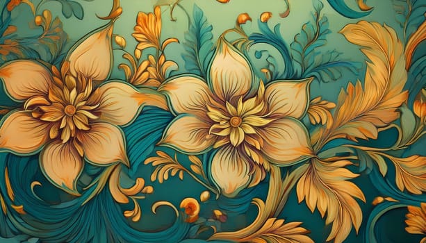 liberty floral background illustration, AI generated image