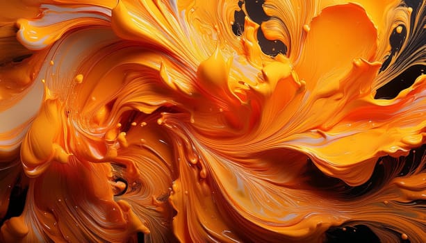 colourful fluorescent orange paint explosion background, AI generated image