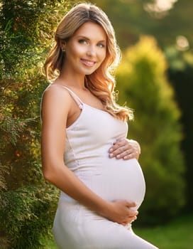 gorgeous young pregnant woman, AI generated image