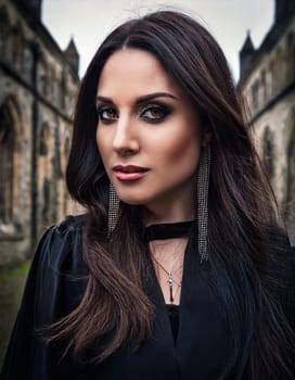 gorgeous young goth woman, AI generated image