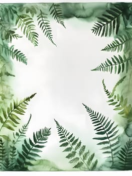 Green Watercolor Style Fern Leaves Greenery plant
