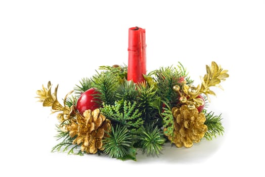 Nice Table Christmas wreath with red candle