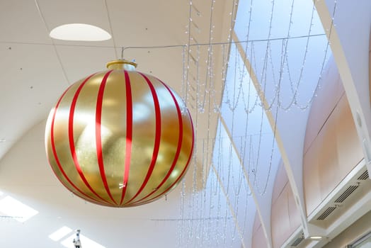 nice and big ball gold and red decoration for Christmas