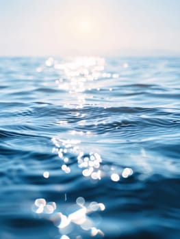 Captivating waves in the soft light of dusk, their surfaces dancing with shimmering, scattered reflections of the fading sky