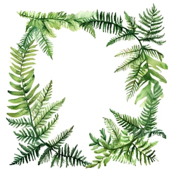 Green Watercolor Style Fern Leaves Greenery plant