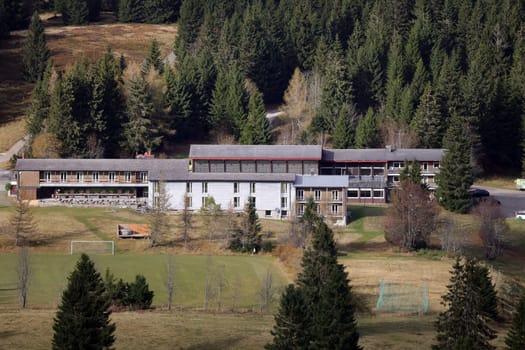View from the summit of the Herzogenhorn to the Herzogenhorn Performance Centre