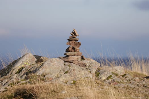 Stone "little man"" on the summit of the Herzogenhorn on the Feldberg"