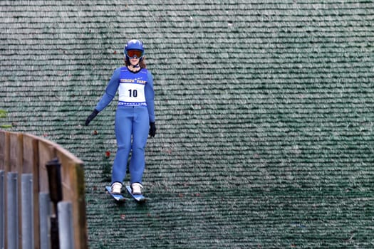 Landing well: Magdalena Wider (SZ Breitnau) at the autumn final ski jumping and open day at SC Hinterzarten