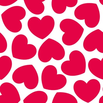 Seamless pattern with hearts. Romantic texture. Background with red hearts. Valentines day, wedding, baby shower graphic element. Vector illustration.