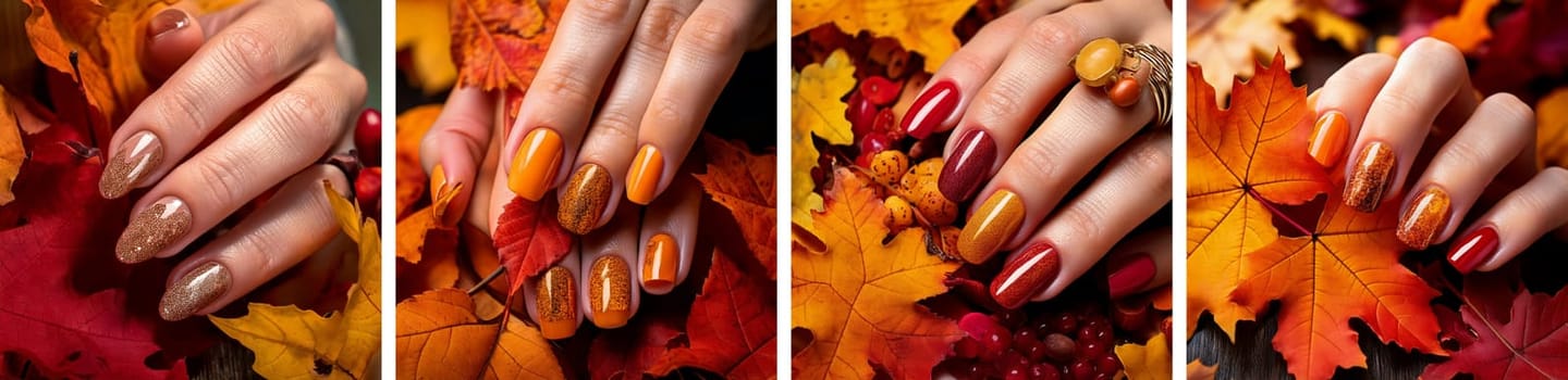 Beautiful fall nail designs featuring autumnal colors and patterns