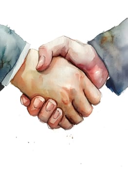 Watercolor Businesspeople Collaboration Handshake Hands Partnership Respect