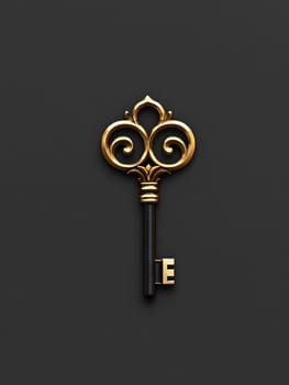 Luxery Antique Ancient Ornate Golden Key Icon