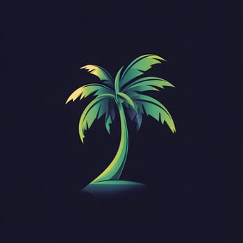 Simple Tropical Exotic Palm Tree Nature Plant Symbol
