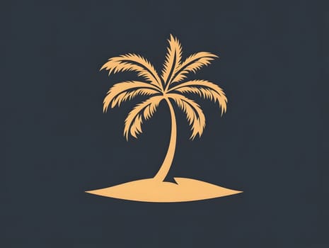 Simple Tropical Exotic Palm Tree Nature Plant Symbol