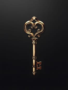 Luxery Antique Ancient Ornate Golden Key Icon