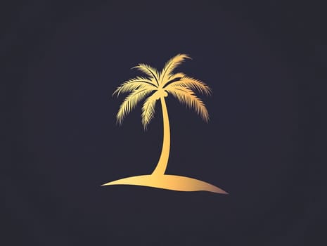 Simple Tropical Exotic Palm Tree Nature Plant Symbol