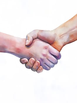 Watercolor Businesspeople Collaboration Handshake Hands Partnership Respect