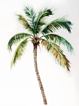 Watercolor Tropic Exotic Palm Tree Nature Beach Plants