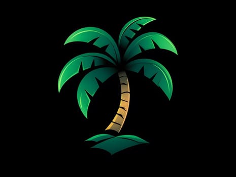 Simple Tropical Exotic Palm Tree Nature Plant Symbol