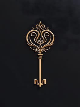 Luxery Antique Ancient Ornate Golden Key Icon