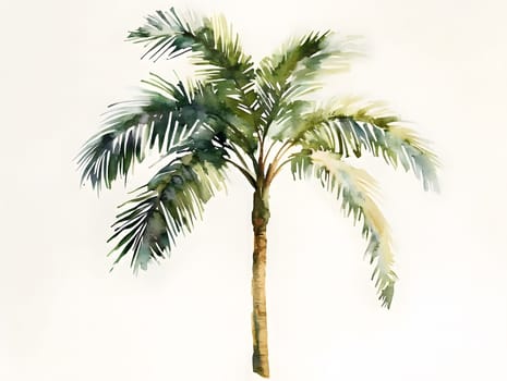 Watercolor Tropic Exotic Palm Tree Nature Beach Plants