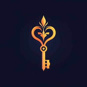 Luxery Antique Ancient Ornate Golden Key Icon