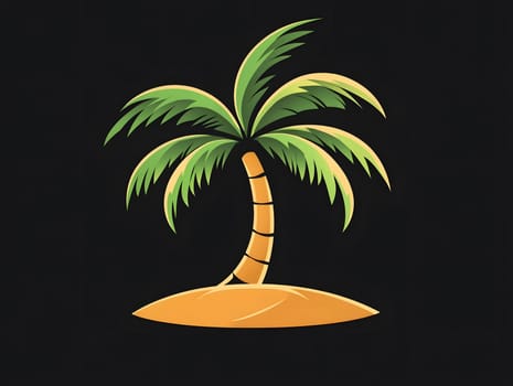Simple Tropical Exotic Palm Tree Nature Plant Symbol