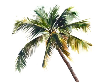 Watercolor Tropic Exotic Palm Tree Nature Beach Plants