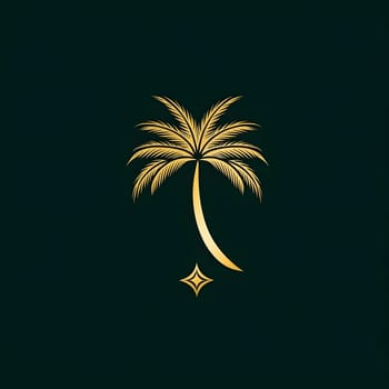 Simple Tropical Exotic Palm Tree Nature Plant Symbol
