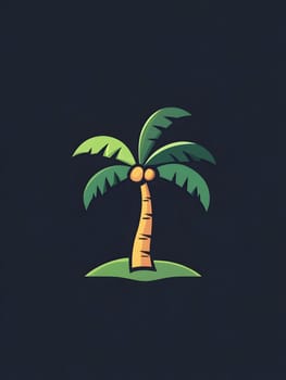Simple Tropical Exotic Palm Tree Nature Plant Symbol