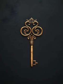 Luxery Antique Ancient Ornate Golden Key Icon