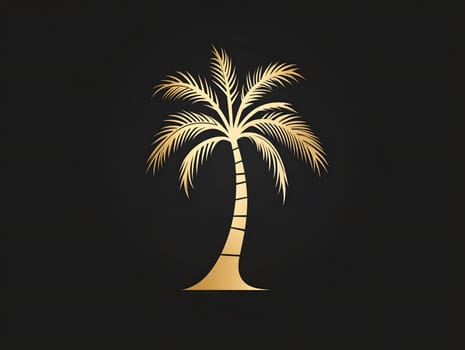 Simple Tropical Exotic Palm Tree Nature Plant Symbol