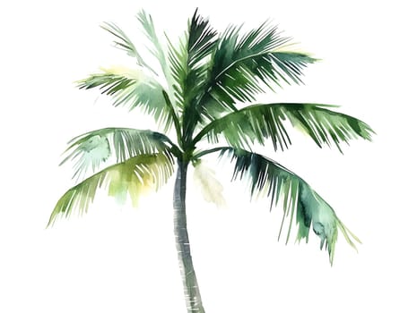 Watercolor Tropic Exotic Palm Tree Nature Beach Plants