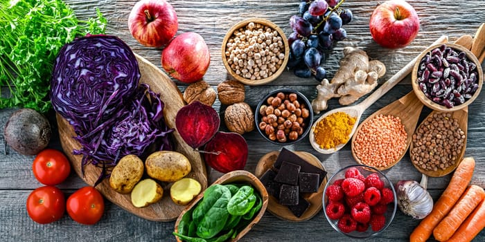 Foods rich in antioxidants. Healthy diet