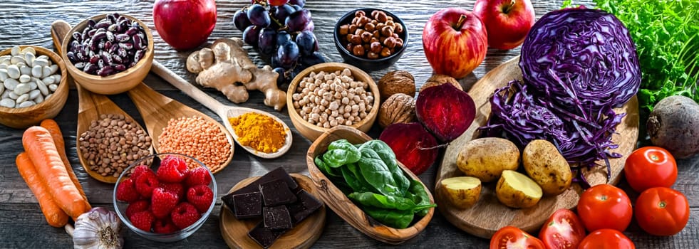Foods rich in antioxidants. Healthy diet