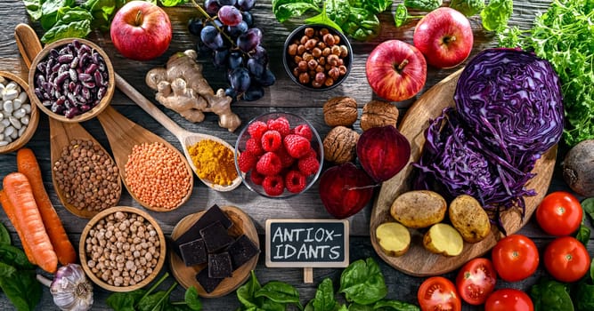 Foods rich in antioxidants. Healthy diet