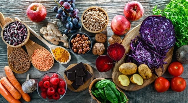 Foods rich in antioxidants. Healthy diet