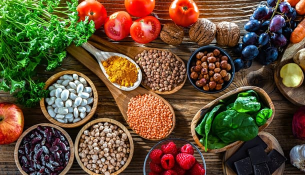 Foods rich in antioxidants. Healthy diet