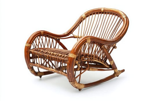 This rattan armchair showcases a unique and elegant design, perfect for enhancing the aesthetic of living areas while providing cozy seating. The natural materials evoke a sense of warmth and style.