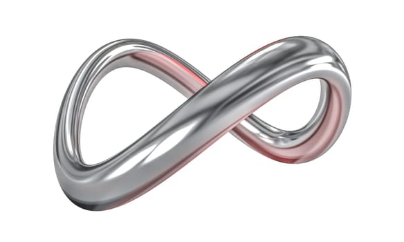 Infinity symbol rotating on transparent background 3d