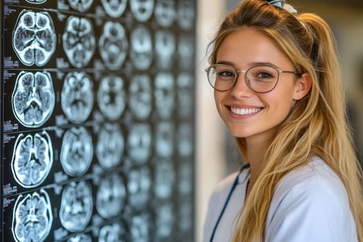Radiographer at work. AI generative.