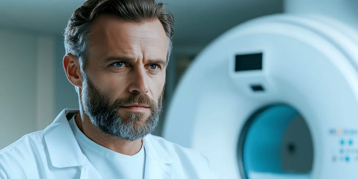 Radiographer at work. AI generative.