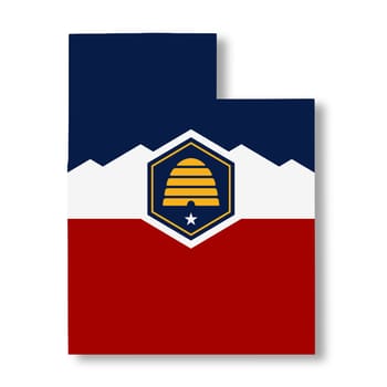 A Utah State flag map Illustration with clipping path