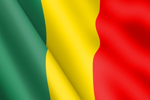 A Mali waving flag 3d illustration wind ripple